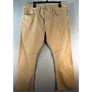 Rare RRL Ralph Lauren Pants Men 36x32 Taos Khaki Slim Bootcut Button Fly Vintage